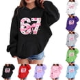 thumbnail image 1 of 67 Niños con capucha Niñas 6 7 Meme Sudadera cómoda manga larga Suéteres divertidos 6 7 Número impreso Novedad manga larga con capucha Suéter de moda cómodo once once hoodie (Azul celeste,4-5 años), 1 of 4