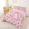 thumbnail image 2 of Catabedysis Sweet Cherry Print A Full Size Comforter Sets For Girls,Personalized Monogrammed Gifts Bedding Comforter Set,Pink Reversible,3-Piece,1 Comforter and 2 Pillowcases, 2 of 7