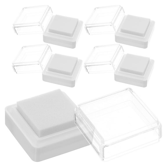 IFANLANDOR 5Pcs White Blank Fingerprint Ink Pads for Crafting and Stamping 3.00X3.00X2.00in