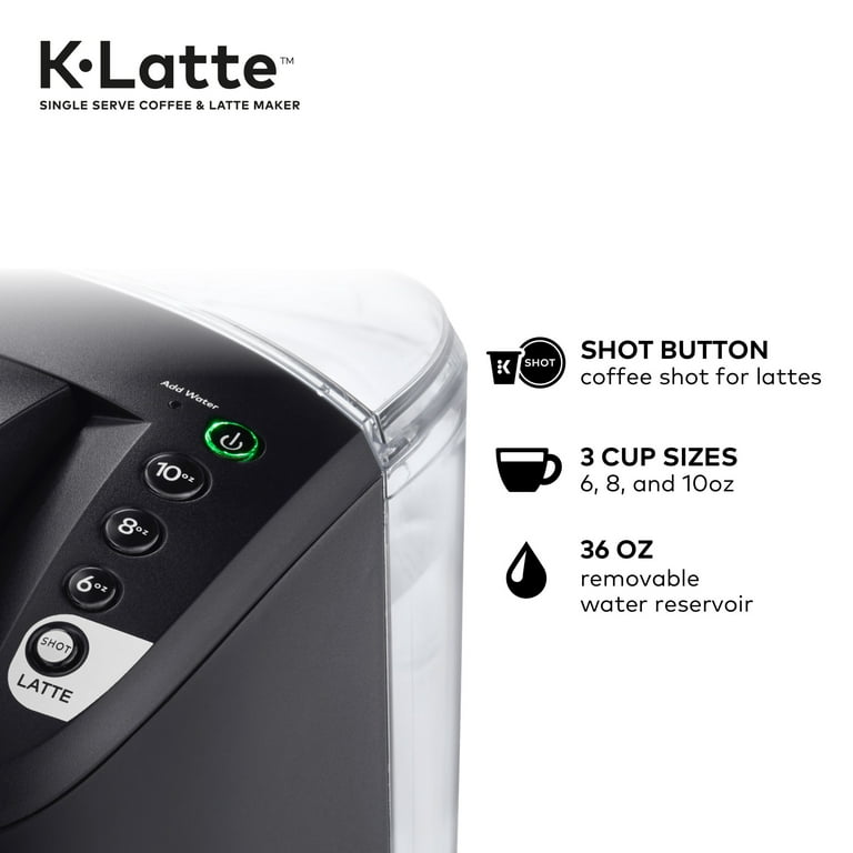 Keurig K-Latte Single Serve K-Cup Coffee and Latte Maker, Comes with Milk Frother, Compatible With all Keurig K-Cup Pods, Black