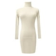 mveomtd Ladies Autumn Winter Turtleneck Knitted Sweater Dress Long