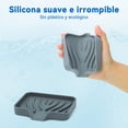 thumbnail image 4 of Jaboneras para Baño, Paquete de 3, Soporte para Jabón, Bandeja, Escurridor de Silicona Flexible para Ducha, para jabón o Esponja, Accesorios para Cocina y Baño (Gris), 4 of 4