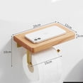 thumbnail image 1 of Soporte de papel higiénico montado en la pared, madera de haya + aluminio espacial para baño, soporte de papel higiénico con soporte para teléfono móvil, 1 of 5