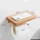 thumbnail image 1 of Porte-papier hygiénique mural en madera de hêtre + aluminium espacial pour salle de bains Porte-papier hygiénique avec support pour téléphone portable, 1 of 5