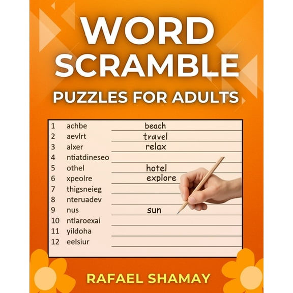 Word Scramble Puzzle Book for Adults: Large Print Word Jumbles for Fun with Solutions., (Paperback)