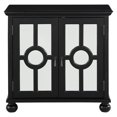 thumbnail image 2 of Classic Storage Cabinet With Mirror Doors, Antique Black Finish, Wooden Furniture For Living Room Bedroom Wood Cabinet, 1-2 Shelves, Decor, 2 of 4