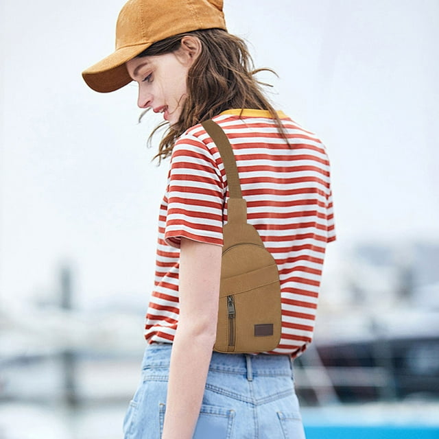 TIMIFIS Sac de Poitrine, Sac de Poitrine en Toile à Fermeture Éclair Épaissie Sac de Poitrine pour Hommes Sac à Dos de Randonnée Sac de Poitrine Polyvalent Sac Messager Sac de Poitrine pour Hommes et Femmes