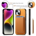 thumbnail image 6 of Magnetic 2 in 1 Detachable Wallet Compatible with iPhone 14 Case, with Card Holder Faux Leather Men Women Compatible with MagSafe Phone Cover for iPhone 14, Yellow, 6 of 11