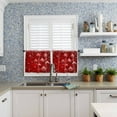 thumbnail image 3 of Red Christmas Kitchen Curtain 2 Panels Tiers Curtains 24 Inch Length, Xmas Balls Winter Snowflake Curtains Rod Pocket Curtains Window Drapes Treatment Window Cafe Curtains, 3 of 5