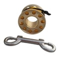 thumbnail image 3 of 15m Scuba Diving Aluminum Alloy Compact High Visibility Spool Finger Reel with Bolt Snap Hook Gold, 3 of 8