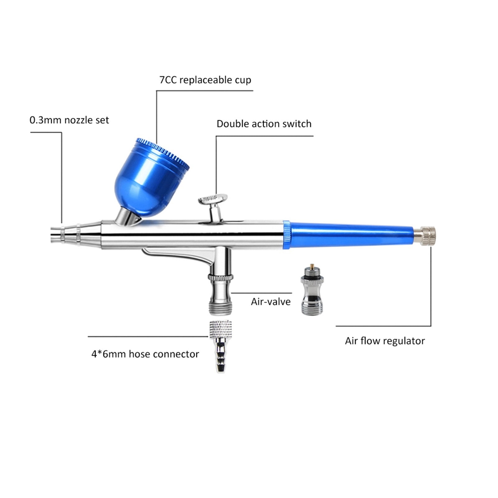 Portable Gravity Feed Spray Airbrush Pen Kit Pump Gun Easy Use Clean For Set Art Painting Tattoo Cake Makeup Beautiful Model ,Versatile applications