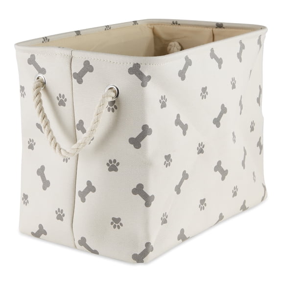 Bone Dry Small Collapsible Rectangle Pet Storage Bin Paw/Bone Print