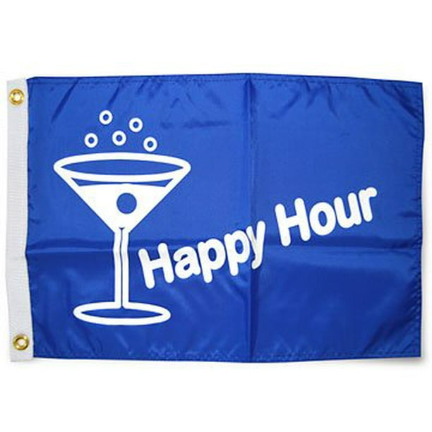 Happy Hour Martini Flag, Blue 12x18 Outdoor Garden Flag NEW Walmart