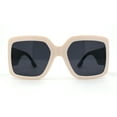 thumbnail image 2 of Womens Minimal Mod Oversize Thick Plastic Butterfly Chic Sunglasses Ivory Black, 2 of 4