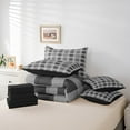 thumbnail image 5 of Manfei Geometric Plaid 7-Piece Twin Bedding Sets,Black Grey Bedding Comforter Set,Contemporary Abstract Breathable Sheet Sets,Microfiber Grid Room Decorative,Reversible, 5 of 7