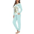 thumbnail image 2 of Renewold Blue Sleepwear for Women Pajama Set 2-Pack Rabbit Flower Nightwear Size S Fall Winter PJ Sweatpants with Two Big Pockets Softest Easter Sleep Sets, 2 of 4
