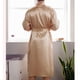 thumbnail image 4 of Batas para hombre, lisas, informales, de manga larga, con cordones, con bolsillo para el hogar, pijama largo para hombre, 4 of 5