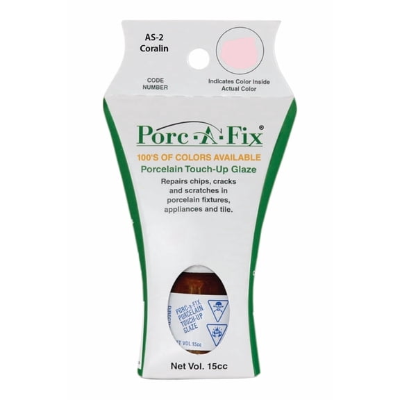 Porc-A-Fix Porcelain Touch-Up Repair Glaze Paint Kit, Corallin, AS-2 (Matches American Standard)