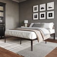 thumbnail image 2 of Castle Place Minimalist Metal Platform Bed King, Brown, 2 of 11