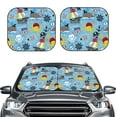 thumbnail image 2 of Naloa Pirate Marine Animals 2 Piece Foldable Car Sun Shades, Car Windshield Sunshade, Front Window Sunshade for Car, Truck, SUV - Small, 2 of 7