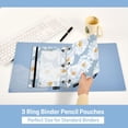thumbnail image 5 of 2 Pack Pencil Bag 9.84x6.1 Inch 3-Ring Page Turning Folder Zipper Pencil Case Pencil Bag Page Turning File BagWhite Flower, 5 of 6