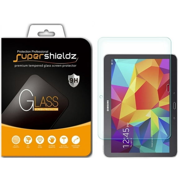 [2-Pack] Supershieldz for Samsung Galaxy Tab 4 10.1 Tempered Glass Screen Protector, Anti-Scratch, Anti-Fingerprint, Bubble Free