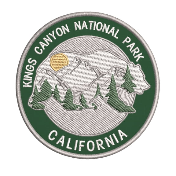 Wander Often! Kings Canyon National Park, California 3.5 Inch Iron Or Sew On Embroidered Fabric Badge Patch Seek Adventure, National Park Iconic Series