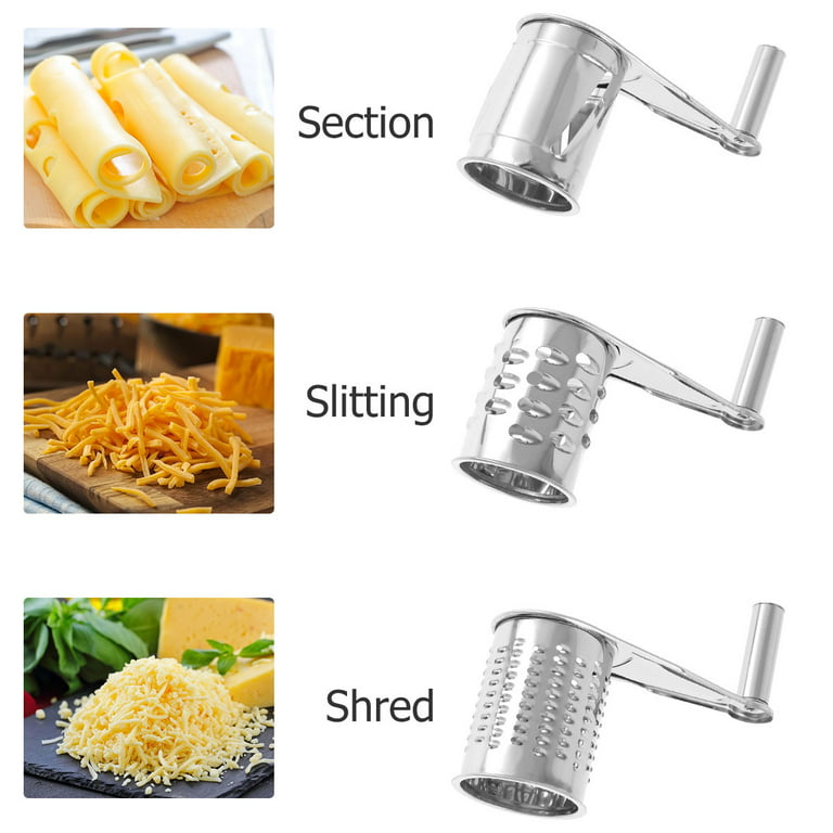  Cheese Grater, Cheese Grater with Handle, Handheld Rotary Cheese  Grater, Cheese Shredder Food Vegetable Grader, For Cheese, Nuts,  Vegetables, Chocolate,Kitchen Gift(size:15x10x9cm): Home & Kitchen