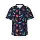thumbnail image 1 of Balery Space Dinosaur Camisas hawaianas de manga corta para hombre, camisas playeras de corte holgado, camisas de vacaciones con botones,Small, 1 of 7