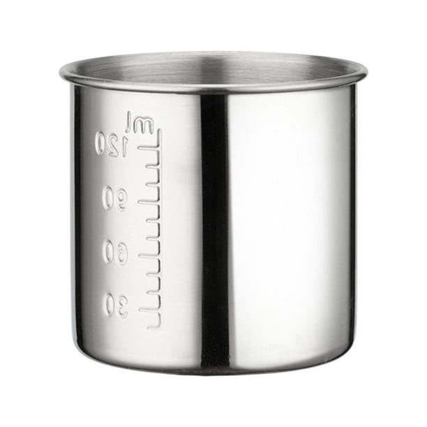 Vaso de medicina para hospital, práctico vaso de acero inoxidable multiusos para medicinas de acero inoxidable para fiestas, cocinas, bares y 120 ml