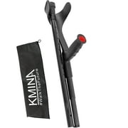 KMINA PRO - Folding Carbon Fiber Crutch (x1 Unit, Open Cuff), Forearm Crutch Adjustable - Made in Europe