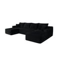 thumbnail image 6 of Leumius 134" U-Shaped Modular Sectional Sofa,Deep Seat Cloud Couch with Cup Holders & Throw Pillows,Upholstered Couch for Living Room/Bedroom, No Assembly Required,Black, 6 of 14