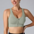 thumbnail image 2 of vigerkar Womens Zip Front Closure Sports Bra Zipper Wireless Seamless Comfort High Support Full Coverage, Running, Yoga, Gym (Green, XL), 2 of 6