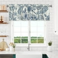 thumbnail image 6 of Blue Floral Valances for Windows - Navy Blue Flower Kitchen Valance Farmhouse Valance Curtain for Bedoom Rustic Floral Light Filtering Valance with Rod Pocket 54 x 18 Inch, 1 Panel, 6 of 7