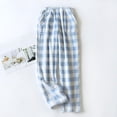 thumbnail image 2 of Outfmvch Plaid Pants for Women Gingham Pants Fall Pajamas Women Fleece Pajama Pants Women Pajamas Womens Cotton Pajama Pants Cotton Sleepwear for Women Blue M, 2 of 6