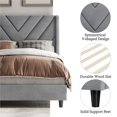 thumbnail image 4 of Yaheetech Upholstered Platform Bed Frame with Tufted Headboard, Twin, Light Gray, 4 of 7