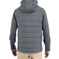 thumbnail image 2 of Men's Cutter & Buck Gray Missouri Tigers Evoke Hybrid Eco Softshell Recycled Full Zip Hooded Jacket, 2 of 2