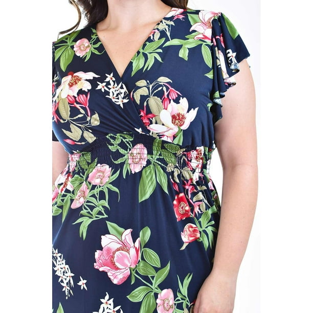 Vestido floreado manga volantes Roman Fashion Tallas Extras 8867