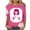 J, variant on Luxalzxs Breast Cancer Awareness T Shirt for Women Pink Ribbon Print 3/4 Length Sleeve Round Neck Tops Cancer Fight Inspirational Tee