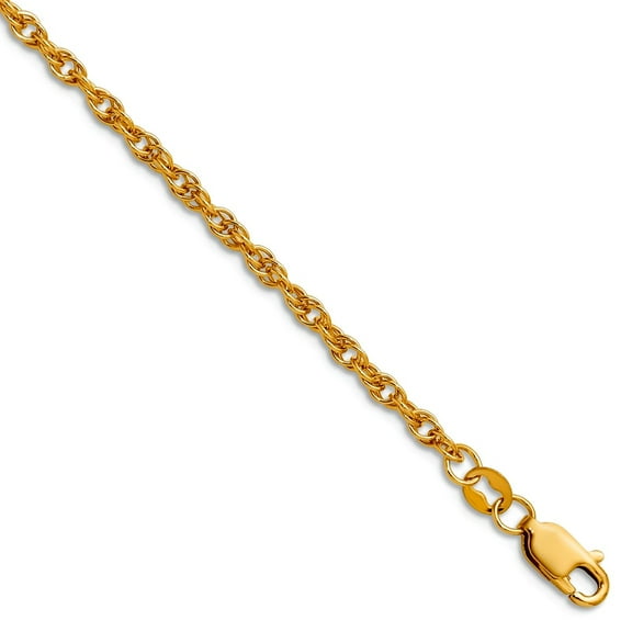 1/20 14k Gold Filled 2.50mm Ropa With Lobster Clasp Chain Necklace 16 Inch Chain Necklace for Women and Men