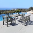 thumbnail image 2 of Renaissance Outdoor Patio 6-piece Hand-scraped Wood Dining Set with 4-foot Bench, 2 of 2
