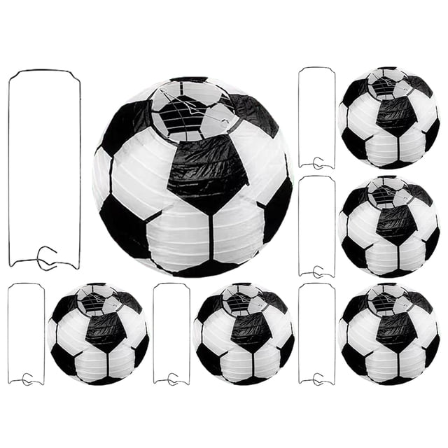 KAKOWELY 6 faroles de papel colgantes para fiestas de fútbol, deportes y fútbol. Decoración para fiestas.