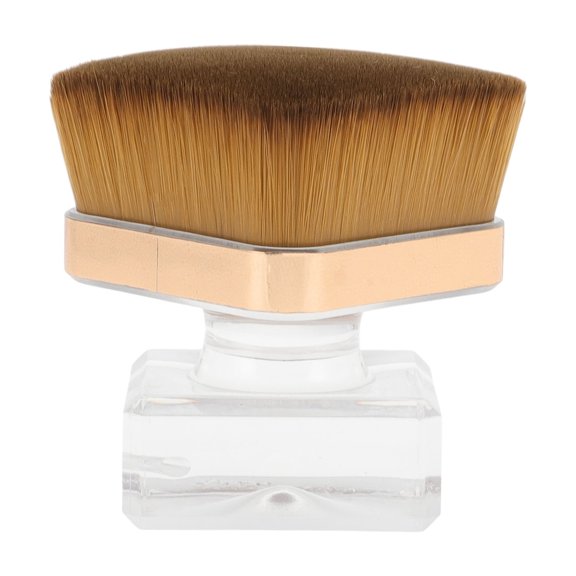 Unique Bargains 1 Pc Flat Head Powder Brush for Business Travel Brown Artificial Fiber Wool Plastic