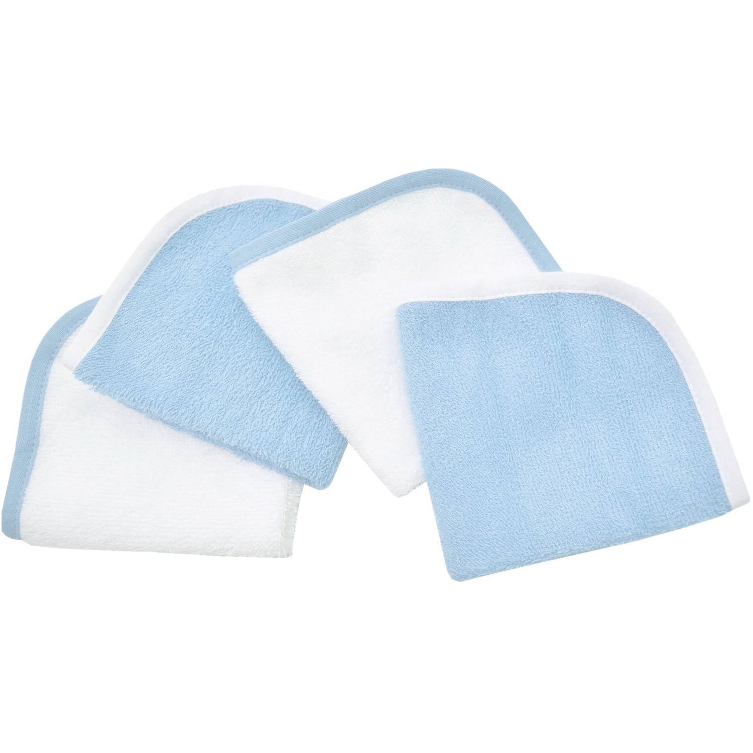 TL Care Inc Care Cotton Washcloths, Blue, White, Multi-color(4 Pieces)