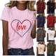 thumbnail image 1 of RKSTN Valentines Gift Valentine Shirts for Women Oversized Crewneck Valentine's Day Graphic Print Short Sleeve T Shirts Pullover Top Womens Casual Round Neck Plus Size Loose Comfy Summer Tee Shirts, 1 of 6