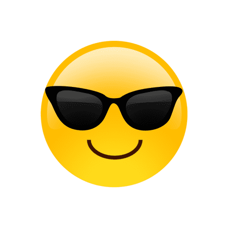 Whimsical Practicality's Emoji with Sunglasses Edible Icing Image Cake Topper-8 inch Round or Larger