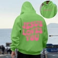 thumbnail image 2 of Mens Christian Jesus Hoodies Faith Religious Graphic Hooded Sweatshirt Spirng Fall Tops Green M, 2 of 6