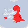 thumbnail image 4 of Inktastic My First Valentine's Day Red Dinosaur with a Heart Boys or Girls Baby Bib, 4 of 4