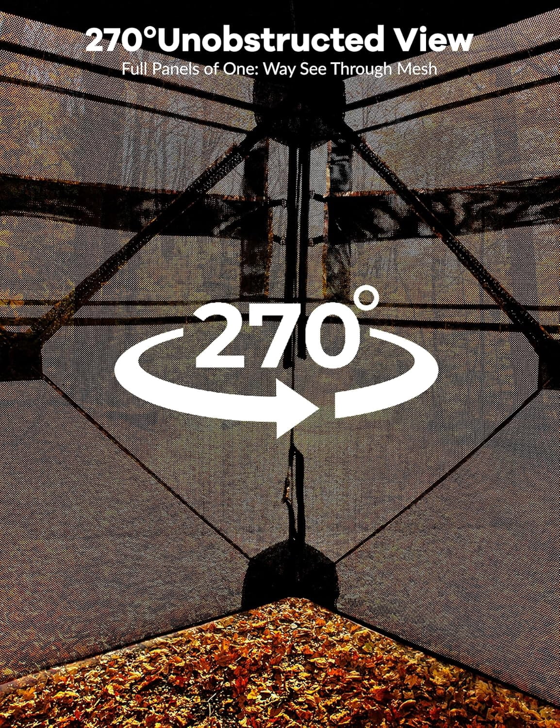 Portable Pop-Up Hunting Blind - 270° See-Through Windows & Silent Door, Waterproof Lightweight Camouflage Tent for Deer Turkey Hunting