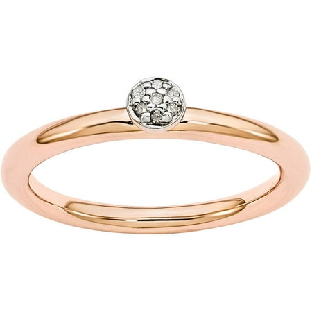Stackable Expressions Diamond Sterling Silver Pink-Plated Ring